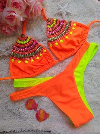 Biquini laranja neon Clearance