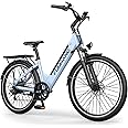 Funhang Electric Bike for Adults, 1000W Peak Ebike, 50Miles 21.7MPH Step Thru Electric Bicycle, 26" Commuter E Bikes with 48V Built-in Removable Battery, Adjustable Stem, 7-Speed, Front Suspension