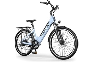 Funhang Electric Bike for Adults, 1000W Peak Ebike, 50Miles 21.7MPH Step Thru Electric Bicycle, 26" Commuter E Bikes with 48V Built-in Removable Battery, Adjustable Stem, 7-Speed, UL 2849 Certified