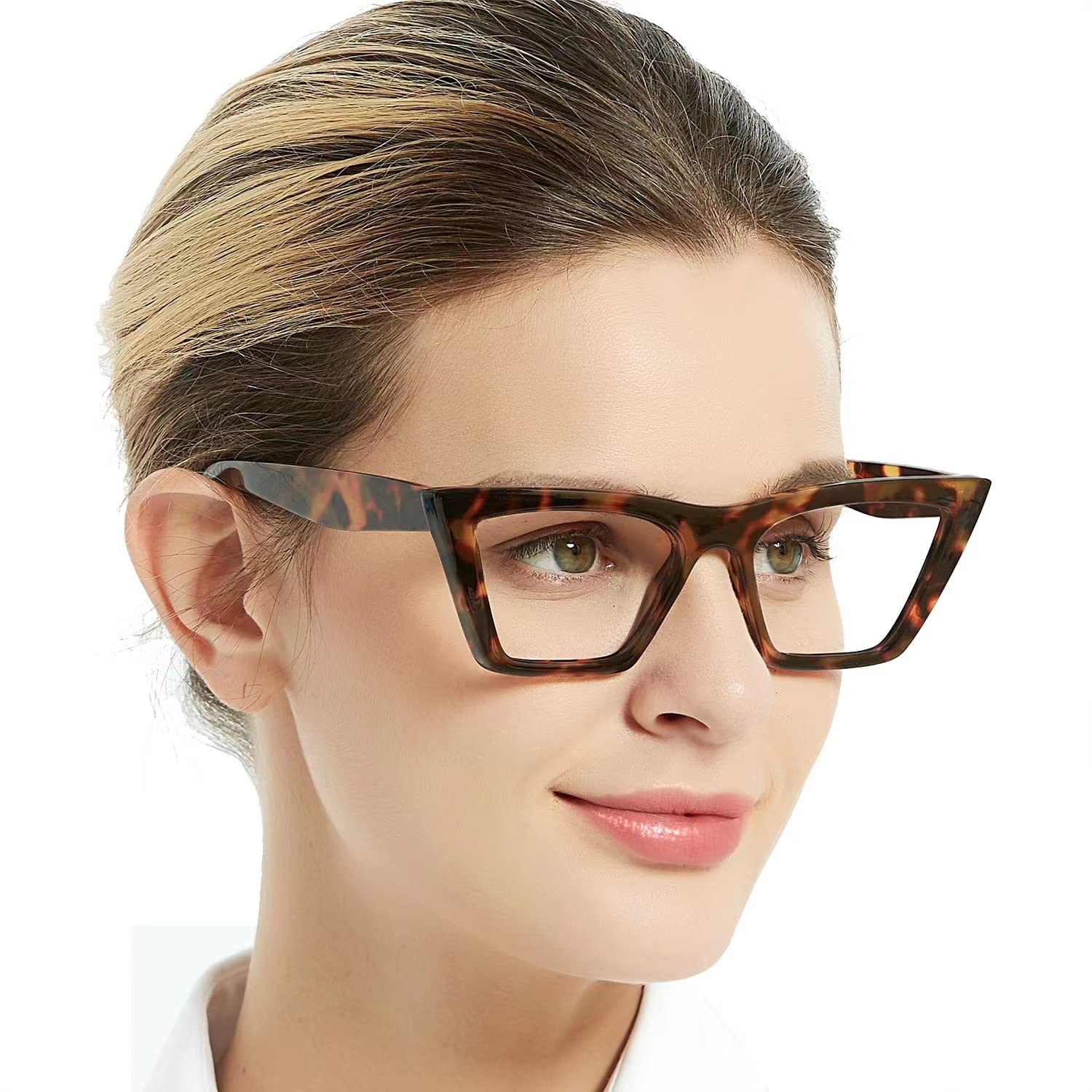 OCCI CHIARI Cateye Reading Glasses +3.0 for Women Stylish Large Readers Women's Reading Glasses for Reading Unique Design (Brown,300)