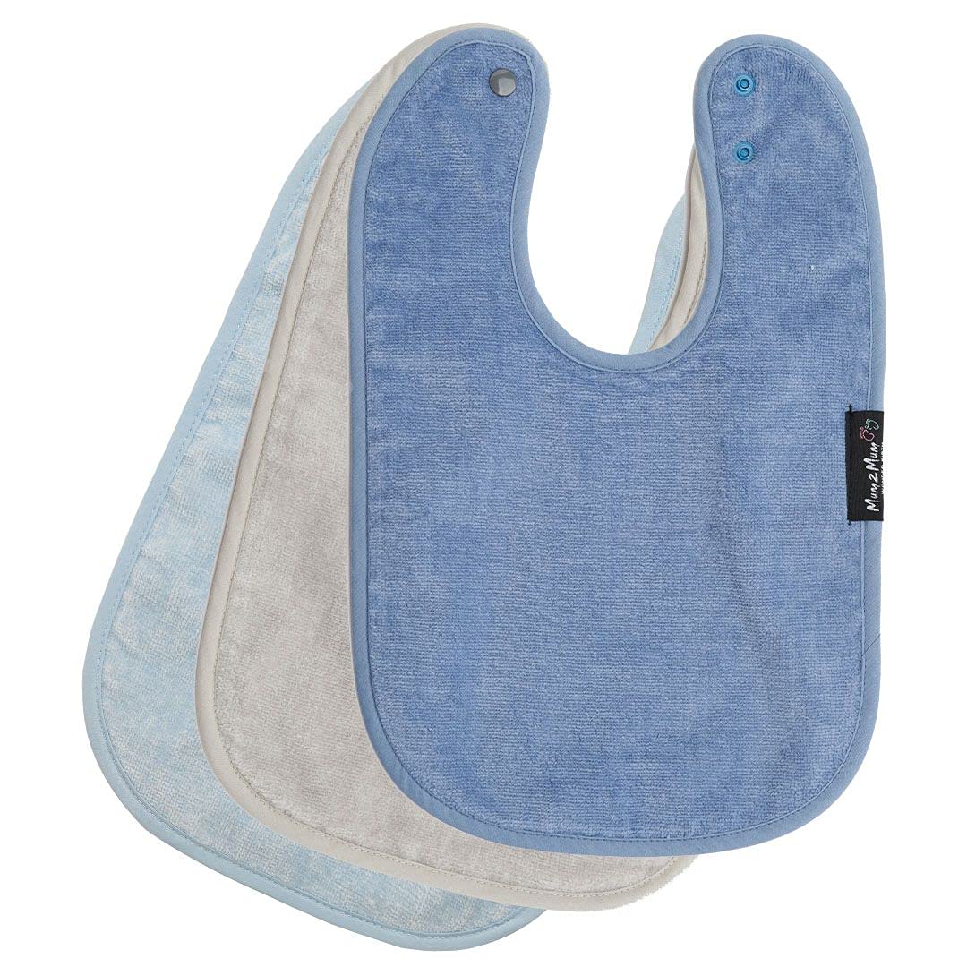 Mum2Mum Standard Wonder Bib Multipack in Denim/Baby Blue/Stone