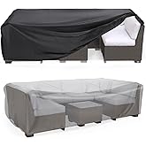 Heavy Duty Patio Furniture Covers Waterproof, Mrrihand Patio Furniture Outdoor Sectional Sofa Set , Patio Table and Chair Set Cover 89.7"L×62.2"W×28.3"H
