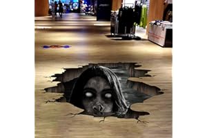 SUPANT 3D Halloween Wall Floor Decals, Scary Blind Woman from Ground Crack Realistic Halloween Stickers Cling, Removable Floor Art for Bedroom Living Room Bar Pub Party Supplier