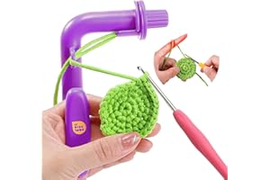 CROCHETOBE Crochet Holder for Beginners, 3 in 1 Magic Rings Tool to Learn How to Crochet and Make Magic Rings, Yarn Tension Regulator and Yarn Guide, Great Helper for Crocheters&Knitters (Purple)