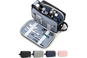 Chakipee Toiletry Bag for Men, Water-Resistant Dopp Kit with Dry Wet Separation, Large Capacity Travel Toiletries Organizer, 