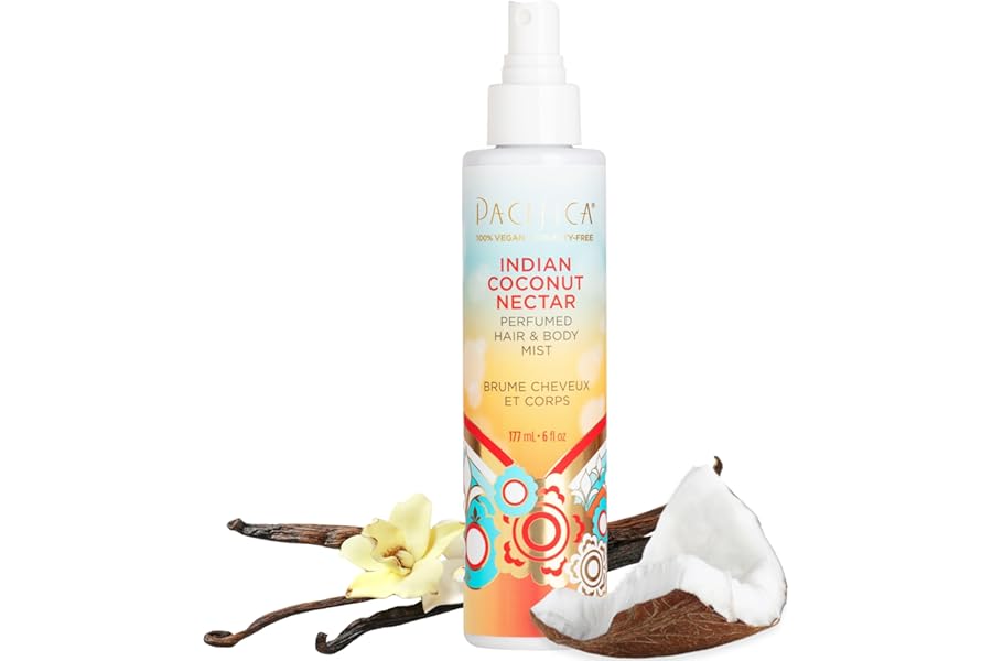 Pacifica Beauty, Indian Coconut Nectar Hair Perfume & Body Spray, Coconut and Creamy Vanilla Scent, Natural & Essential Oils, Alcohol Free, Clean Fragrance, Vegan & Cruelty Free