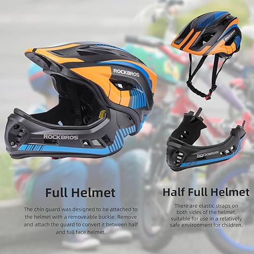 ROCKBROS Kids Full Face Helmet Kids Bike Helmets Lightweight