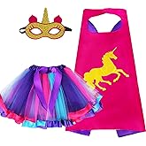 D.Q.Z Toddlers Super Hero Costumes for Girls Superhero-Capes Rainbow TuTu, Princess Dress Up Birthday Gifts for 3-6