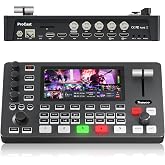 Tenveo 4K60FPS HDMI Video Switcher Mixer, 4*SDI &amp; 4*HDMI Input, 5CH Live Streaming Switcher, 5.5&rsquo;&rsquo; FHD Screen, 1080P60FPS Output, USB/SD Recording, Support PTZ Camera and Controller, NDI|HX3 Certified