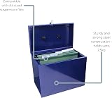 Cathedral A4 Steel File Box with 5 Suspension Files Desktop Blue UK Made view 5