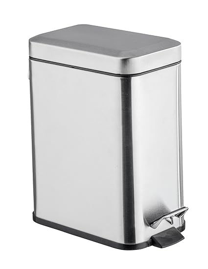 Stainless Steel Sabichi 172563 Square Kitchen Pedal Bin Rubbish