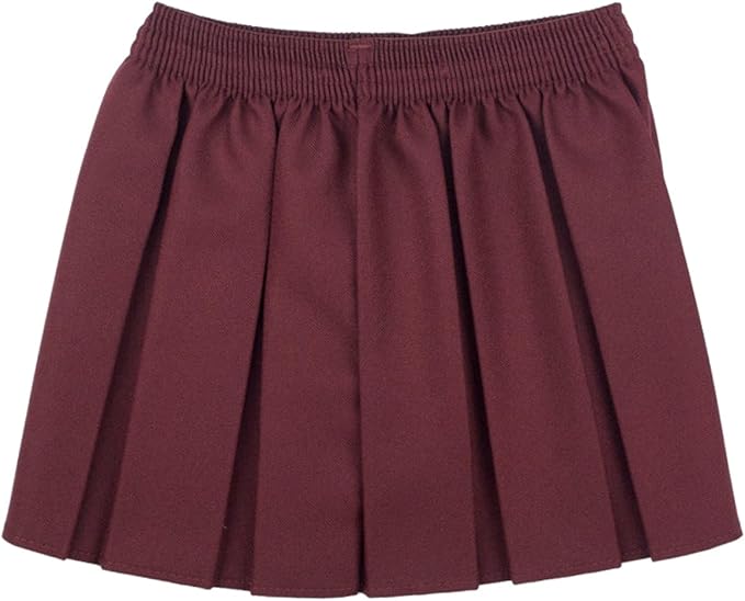 Girls School Uniform Box Pleated Elasticated Waist School Kids Skirt