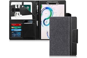 Toplive Portfolio Case Padfolio, Executive Business Document Organizer with A4 Size Clipboard, Business Card Holder, Tablet S