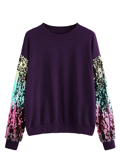 sweatshirt with sequin sleeves