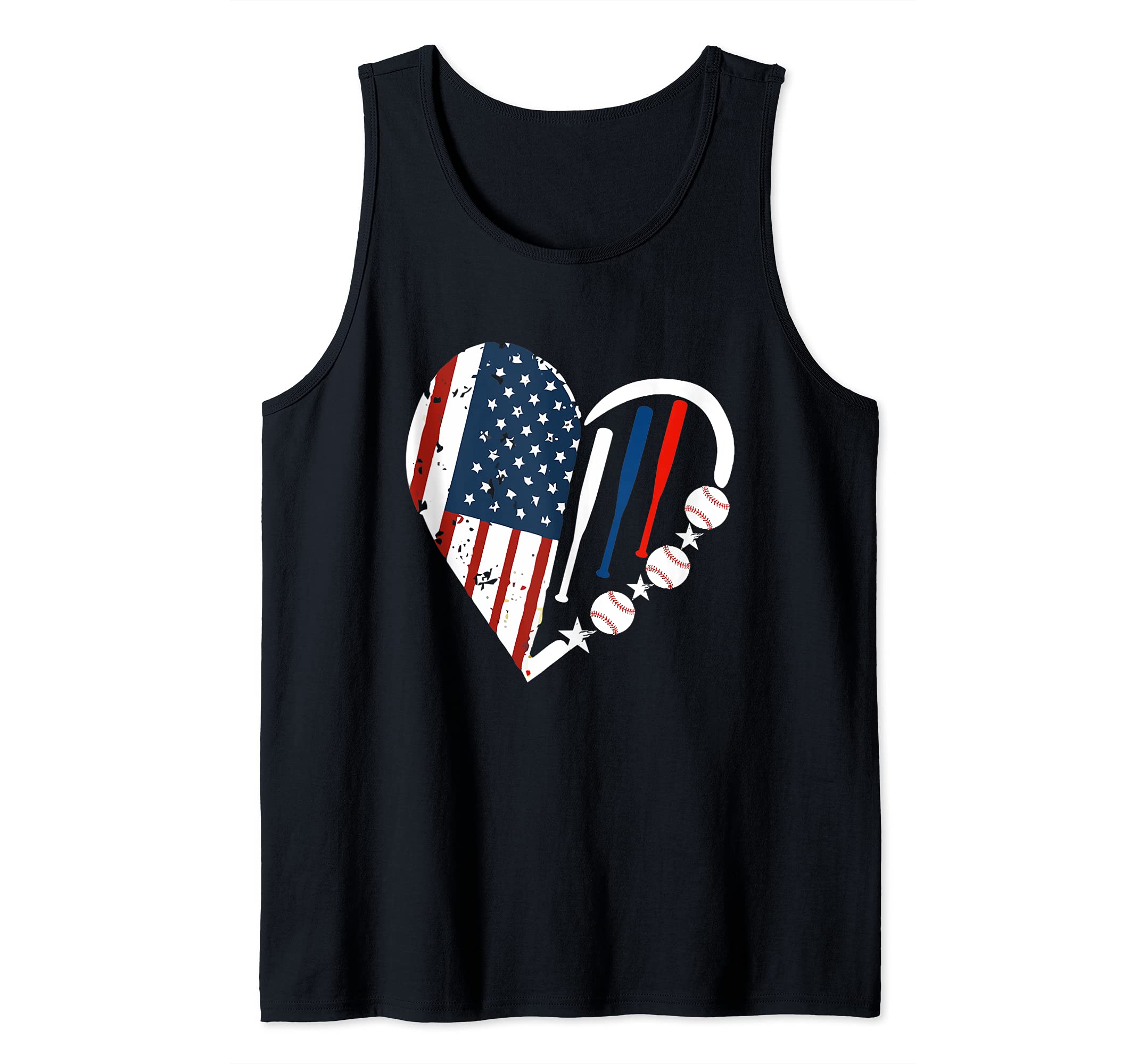 Baseball American Flag 4th Of July Tank Top