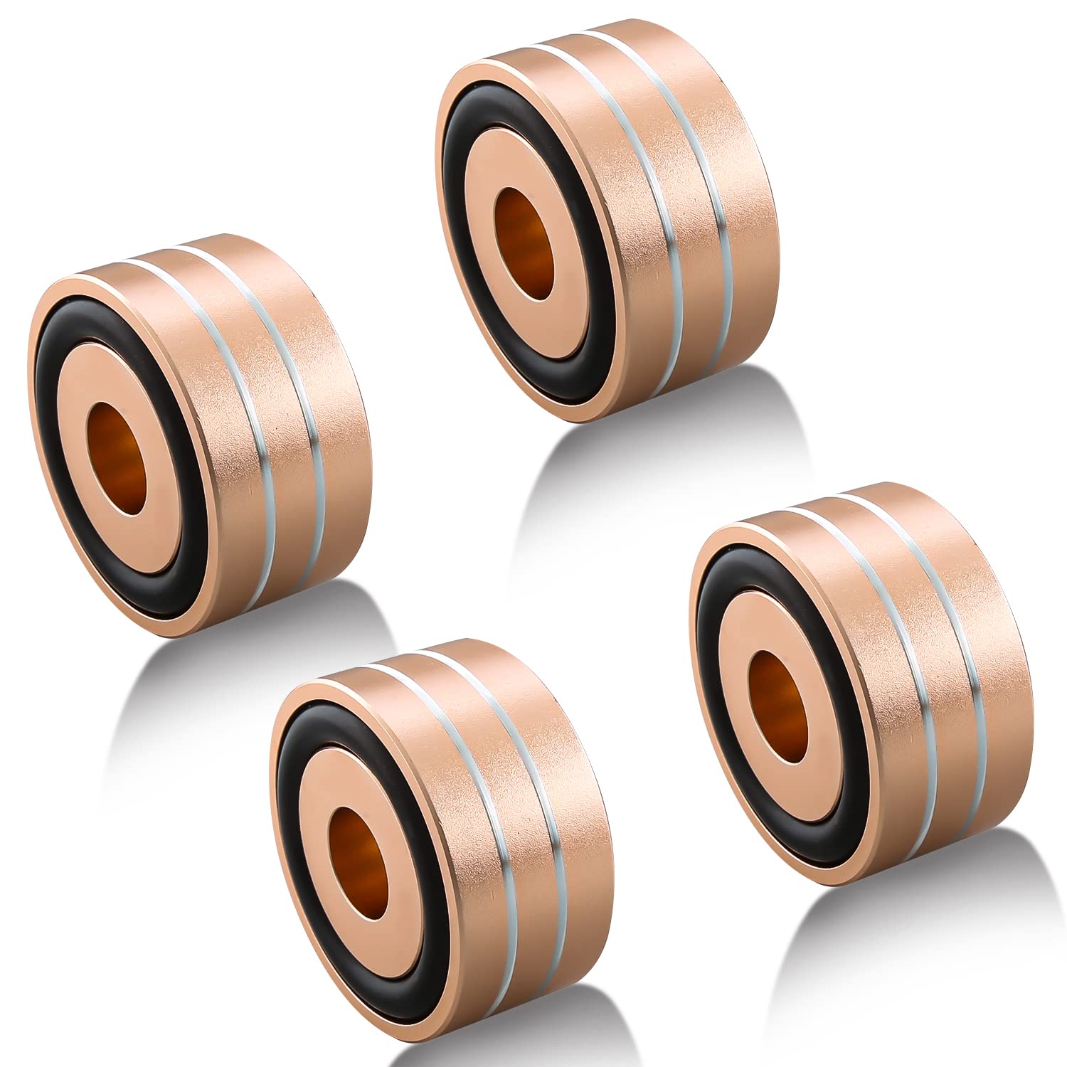 Tertullus 4 Sets Speaker Isolation Feet Aluminum Speaker Feet With Screws,Shockproof Stand Pad For Hifi Devices Amplifier Turntable Dac Recorder Cd (Gold, 40mm×20mm)