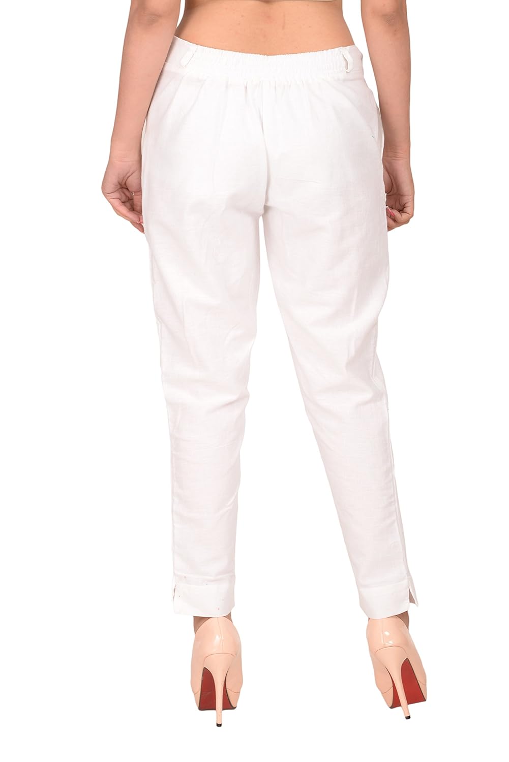 n d creation women's cotton straight trouser