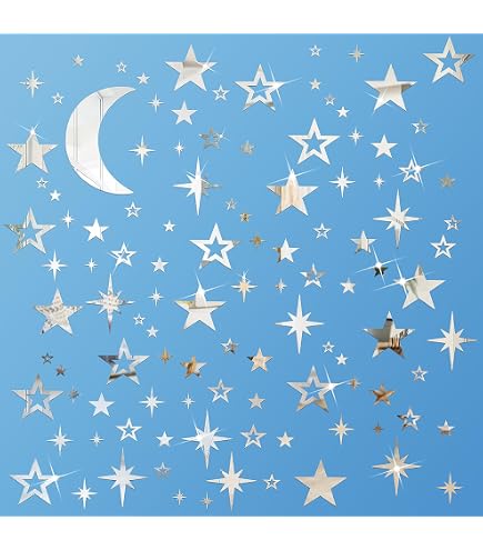 Star Wandaufkleber Mit Foil-Effekt, Repositionierbar - Vinyl, 104 X 26 Cm