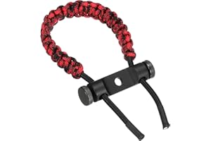 PATIKIL Archery Bow Wrist Sling, Adjustable Compound Braided Wrist Strap for Bow Target Shooting, Red Black