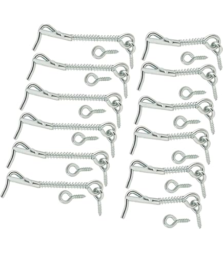 thumbnail image 2 of Spring Hook And Eye 4Pcs Stainless Steel Hook And Eye Safety Latches - 3- Inch, Silver, For Doors, Trailers, Farms Stainless Steel Safety Latches Door Security 3 Inch 2 of 12