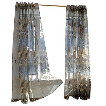 Amazon Com Bowake Clearance Wheat Voile Tulle Room Window