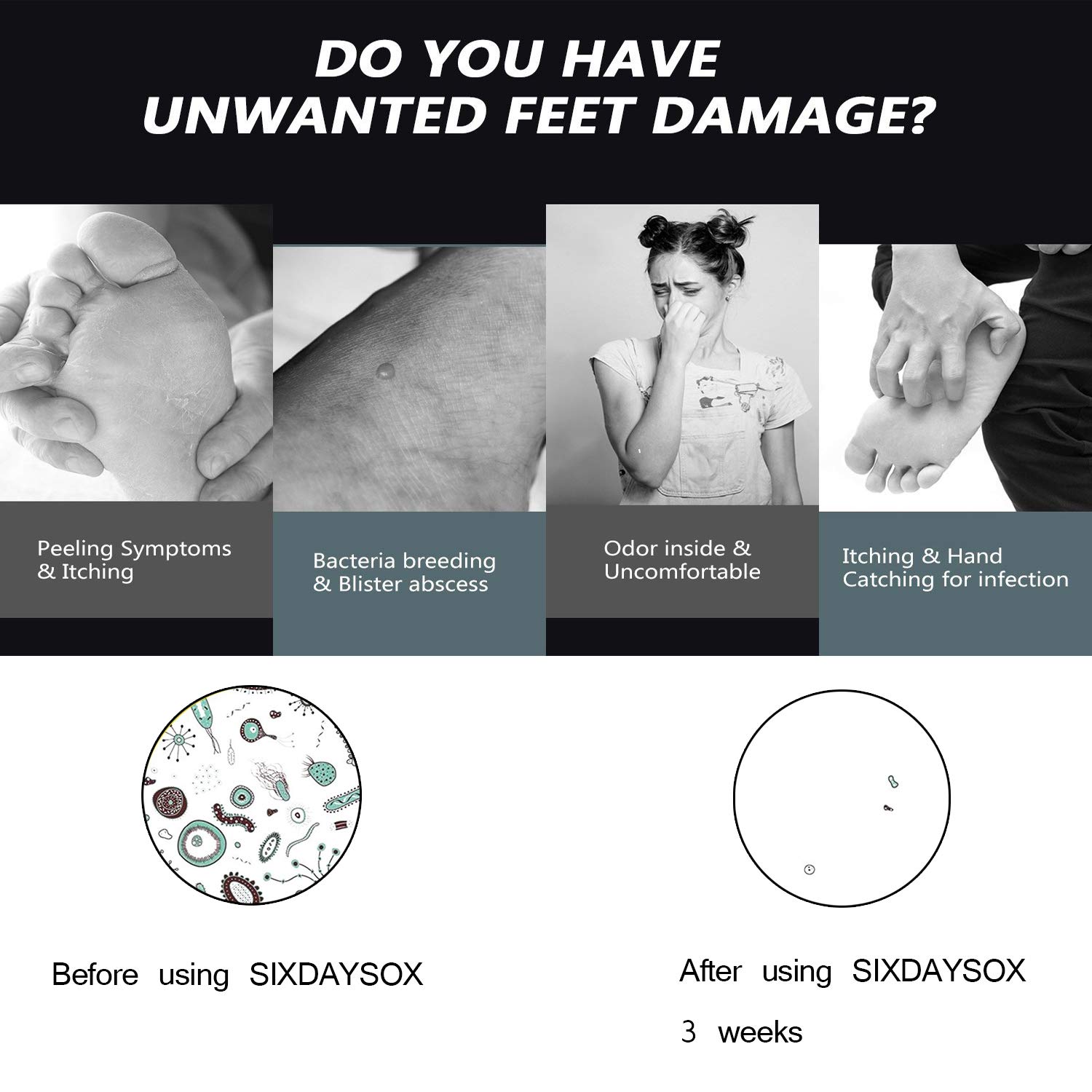 SIXDAYSOX Men\'s No Show Odor-Resistant Non Slip Socks Shoe Size 6-11 Pack of 8