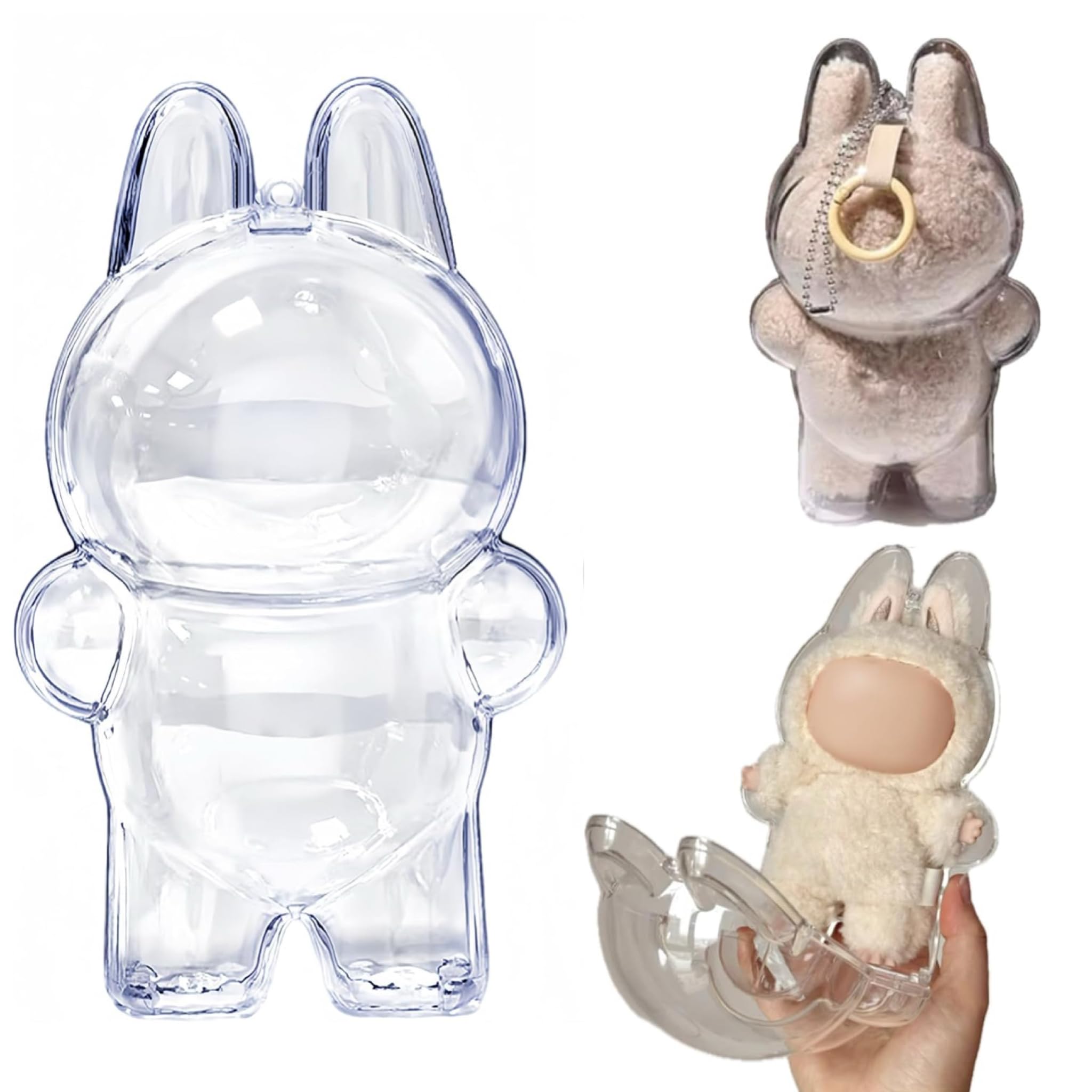 Photo 1 of NUELUX Protective Clear Case for LABUBU Clear Display Case with Keychain (Doll Excluded, 1PCS Standing)