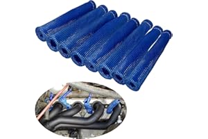 Spark Plug Wire Heat shield 8PCS Spark Plug Boots Thermal Protection Sleeve 1200 Degree Spark Plug Heat Cover Wrap 6 inch (Bl