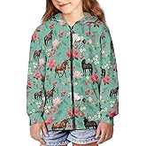 Fishoutleap Girls' Fashion Hoodies & Sweatshirts Size 6-16 Lightweight Zip Up Hoodie Casual Long Sleeve Jacket