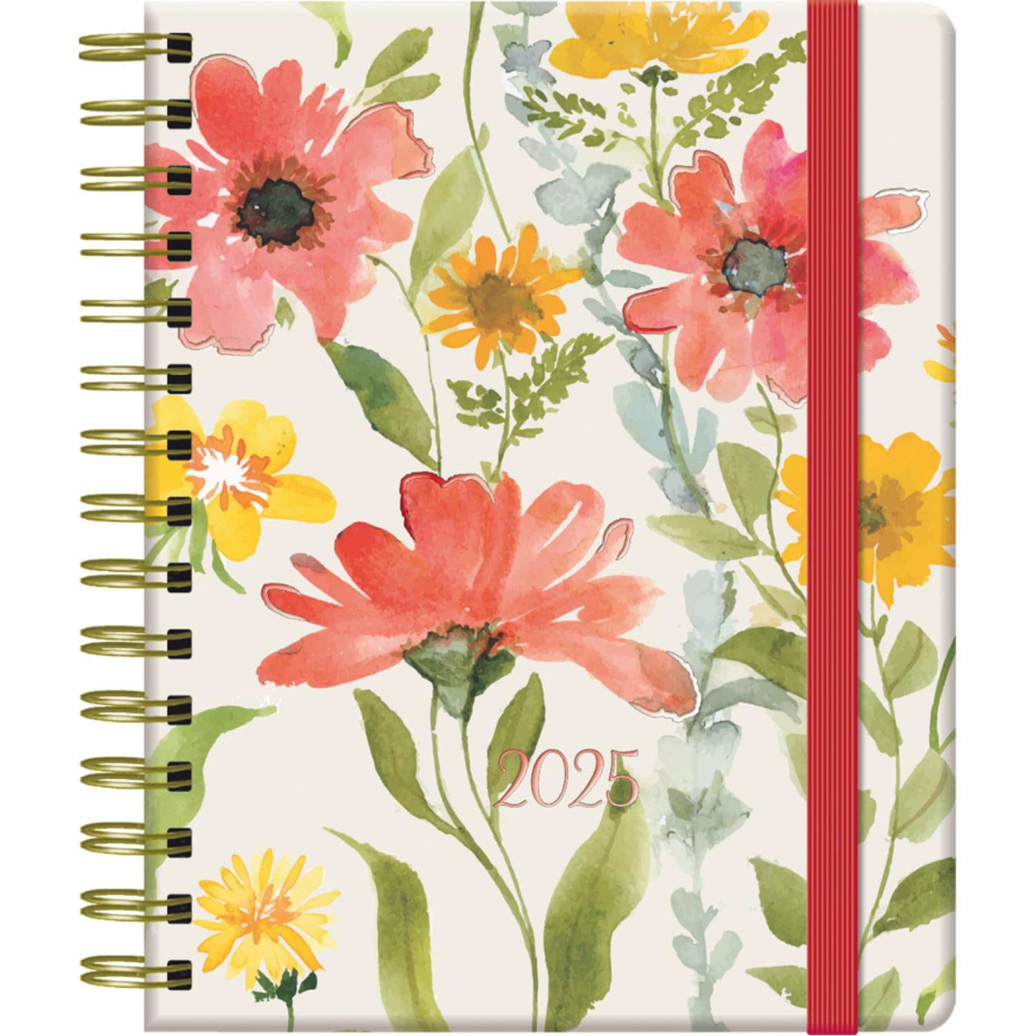 Dohe - 2025 Diary - Week to View, A5 (15 x 21 cm), 12 Months January to December, Double Ring Closure, Stickers, Dividers and Special Pages, Office Supplies - Floral Orchid