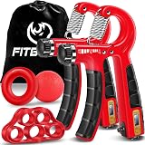 FitBeast Hand Grip Strengthener Workout Kit 5 Pack Crimson