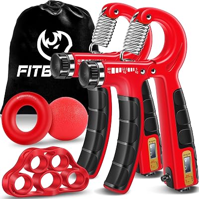 FitBeast Hand Grip Strengthener Workout Kit 5 Pack Crimson