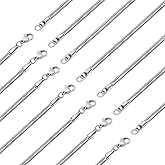 stino 7 Pack No Tarnish Stainless Steel Chains for Jewelry Making, Bulk Silver Necklace, Figaro, Snake, Rope, Rolo, Box, Satellite, Lip, Ball, Paperclip