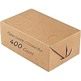 Bio Tek 47 Ounce To Go Boxes, 400 Rectangle Take Out Food Containers - Fast Top Closure, Disposable, Kraft Paper Carry Out Containers, Greaseproof, For Burgers Or Fried Chicken - Restaurantware