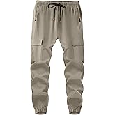 Boys Cargo Joggers Youth Quick Dry Athletic Pants Lightweight Hiking Jogger Pants with Zipper Pockets