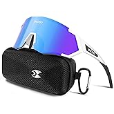 suoso Sports Polarized Sunglasses Men Women Cycling Sunglasses: Wrap Around UV Protection Running Sun Glasses for Baseball
