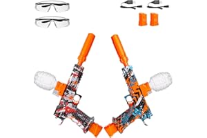 JOYKEY 2 Pack Gel Splatter Blasters, Electric Full Auto Splat Blaster Toy Kits, 50000+, 12 Rs Per Seconds, 600 Hopper, Outdoor Team Game Activities Toy, 2 Rechargeable Batteries, Age 12+ Year Up