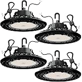 UFO LED High Bay Light 150LM/W, 240W/200W/150W Adjustable, 0-10V Dimmable, 5000K Daylight, IP65/IK08, AC120-347V, UL ETL DLC 