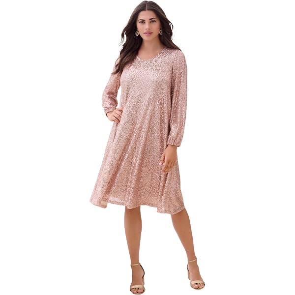 Amazon.com: Marina Women's Sequin Stretch Lace Dress with V Neck, Taupe, 6  : Clothing, Shoes & Jewelry