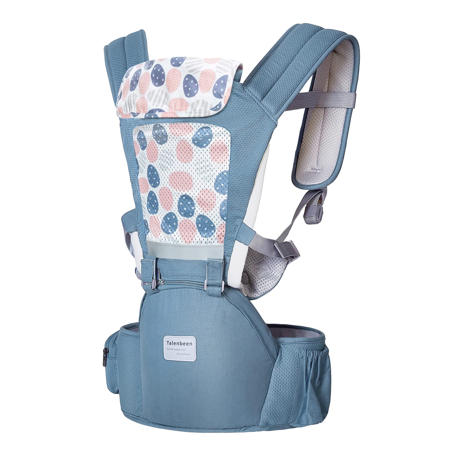 TALENBEEN Baby Carrier 6-in-1 Newborn to Toddler, Baby Carrier with Hip Seat Lumbar Support 7-41 lbs, Baby Soft Carrier for All Seasons & Positions, Adjustable Size for Shopping Hiking Travelling Image