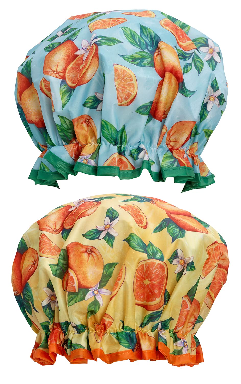 Bodylife Shower Cap Reusable Waterproof Bath Cap double Layered Tutti Frutti Twin Pack