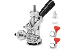 HGKEKE Keg Coupler 304 Stainless Steel Probe Sankey Keg Coupler D System Keg Tap for Kegerator 5/16 Barbs G5/8 Nuts US Sanke D Beer Coupler Beer Keg Coupler D Coupler Keg Tap for Beer