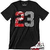 T Shirt to Match Artwork Inspired by Colors from Jordans Black Red White 1 2 3 4 5 6 7 8 9 10 11 12 13 Men's Graphic Tee