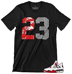 T Shirt to Match Jordan Black Red White 1 2 3 4 5 6