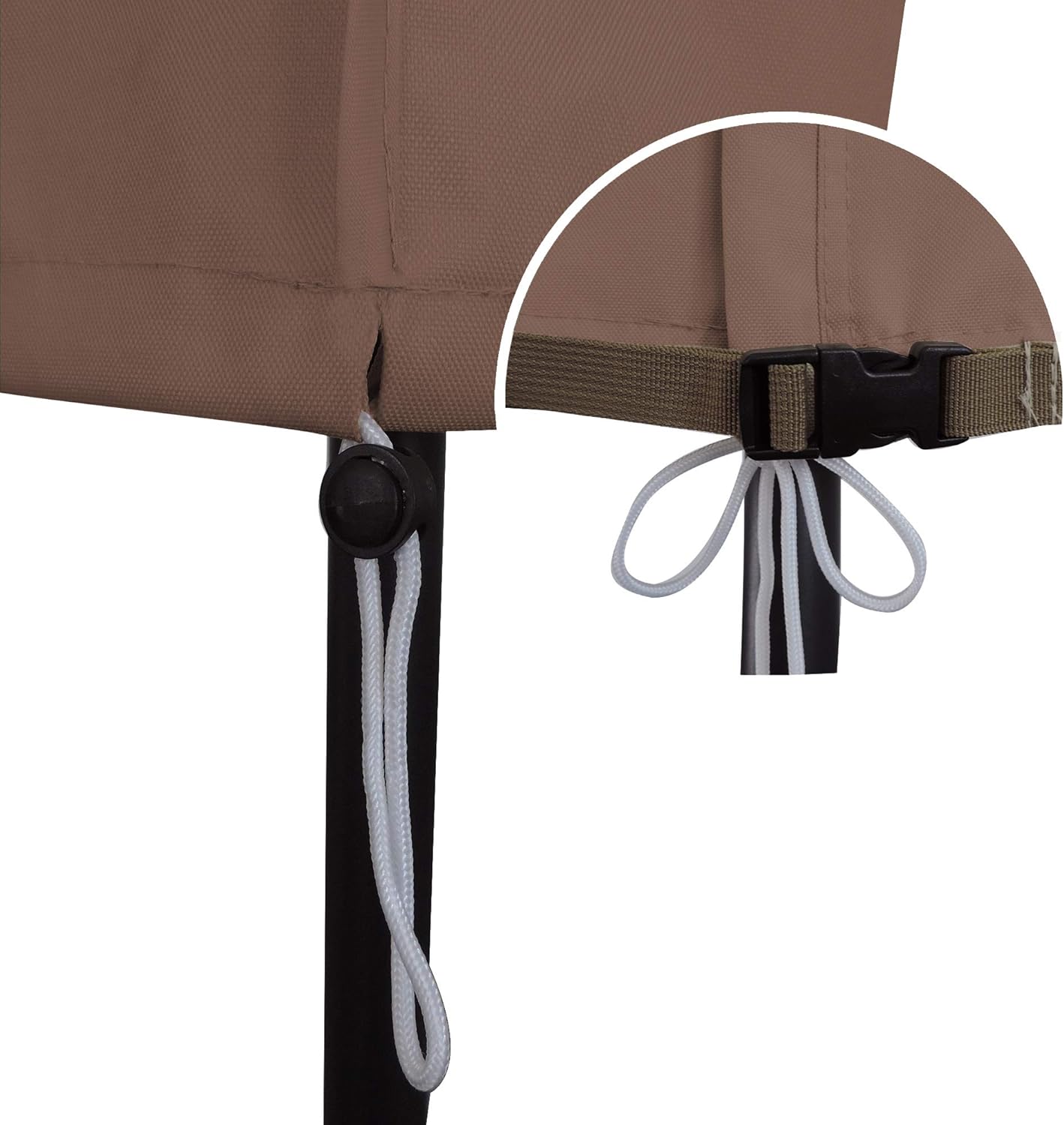 Banana Parasol Waterproof Umbrella Cover Offset Market Durable Umbrella Cover With Zipper Outdoor Patio Umbrella Cover Beige And Coffee Color Suitable For 8ft To 11ft Umbrella Covers