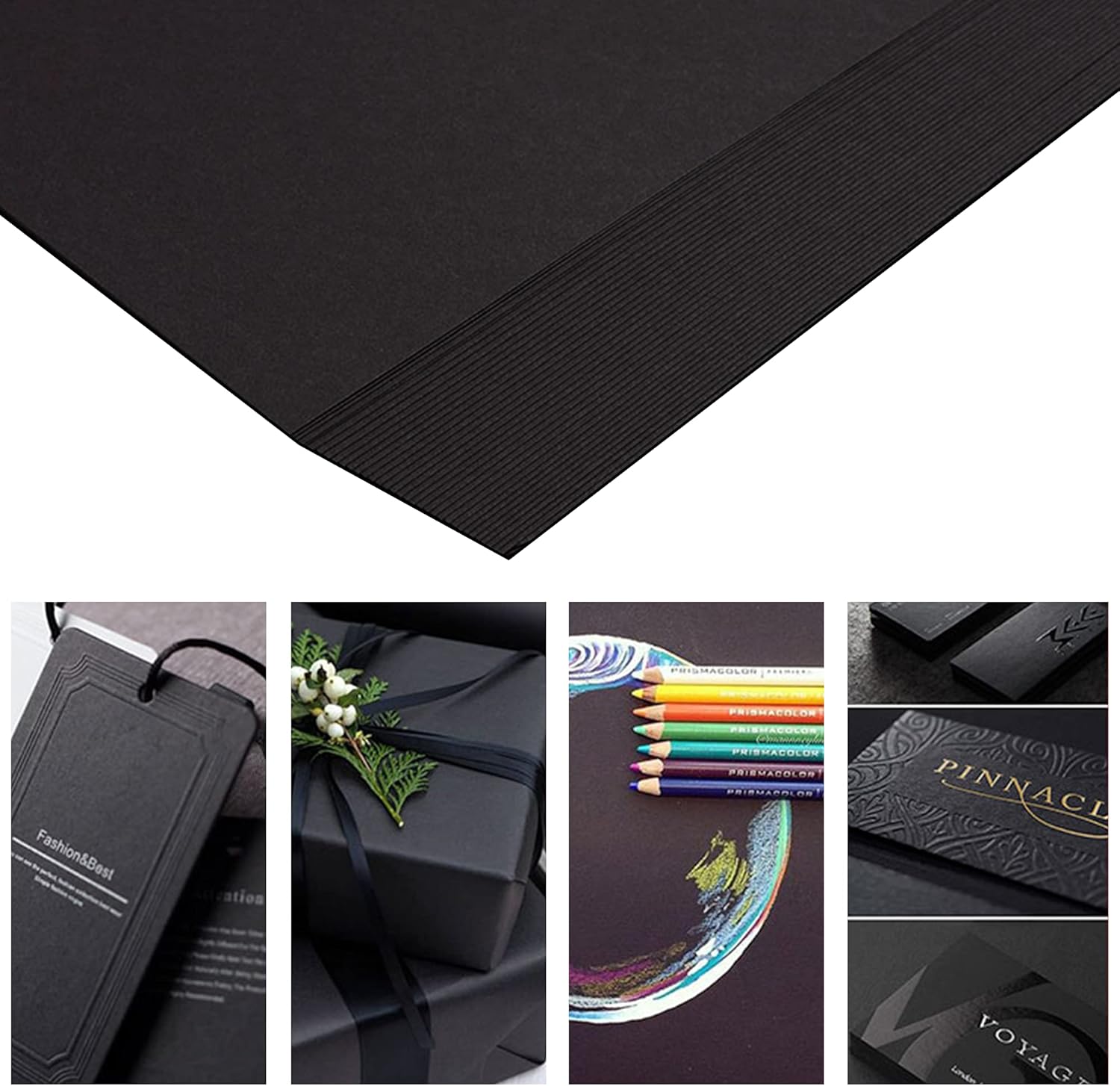 Black Cardstock - 12’’ x 12’’ 85lb Cover Card Stock Paper Perfect for Scrapbooking, Crafts, Business Cards 30 Sheets 230g UAP05BK : Office Products