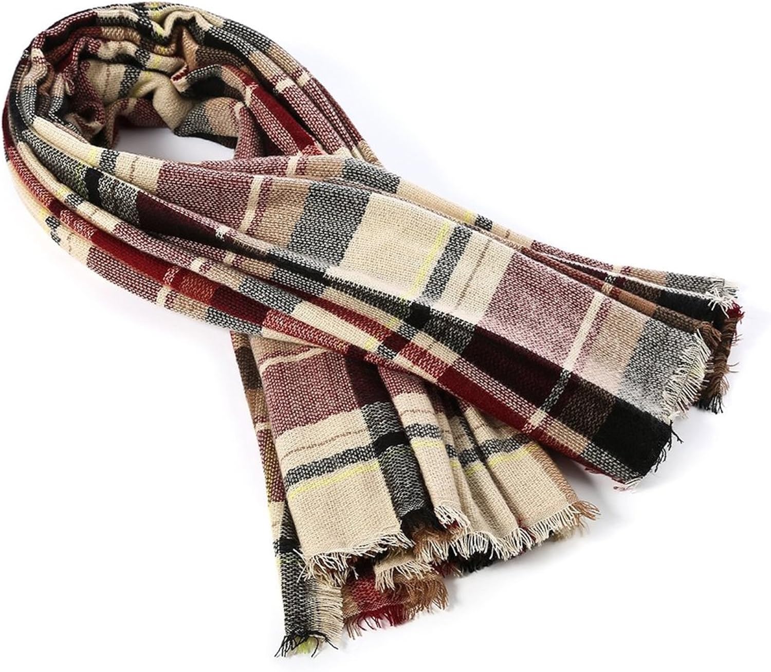 Women's Fall Winter Scarf Classic Tassel Plaid Scarf Warm Soft Chunky Large Blanket Wrap Shawl Scarves Pink Scarf at  Women’s Clothing store