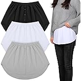 Geyoga Shirt Extender for Women 3 Pcs Adjustable Fake Layering Leggings Top Lower Sweep Shirt Undershirt Skirt