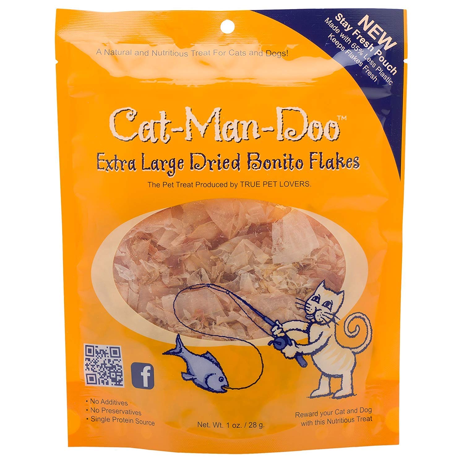 CatManDoo Extra Large Dried Bonito Flakes 4oz. / 112g Treat for Dogs