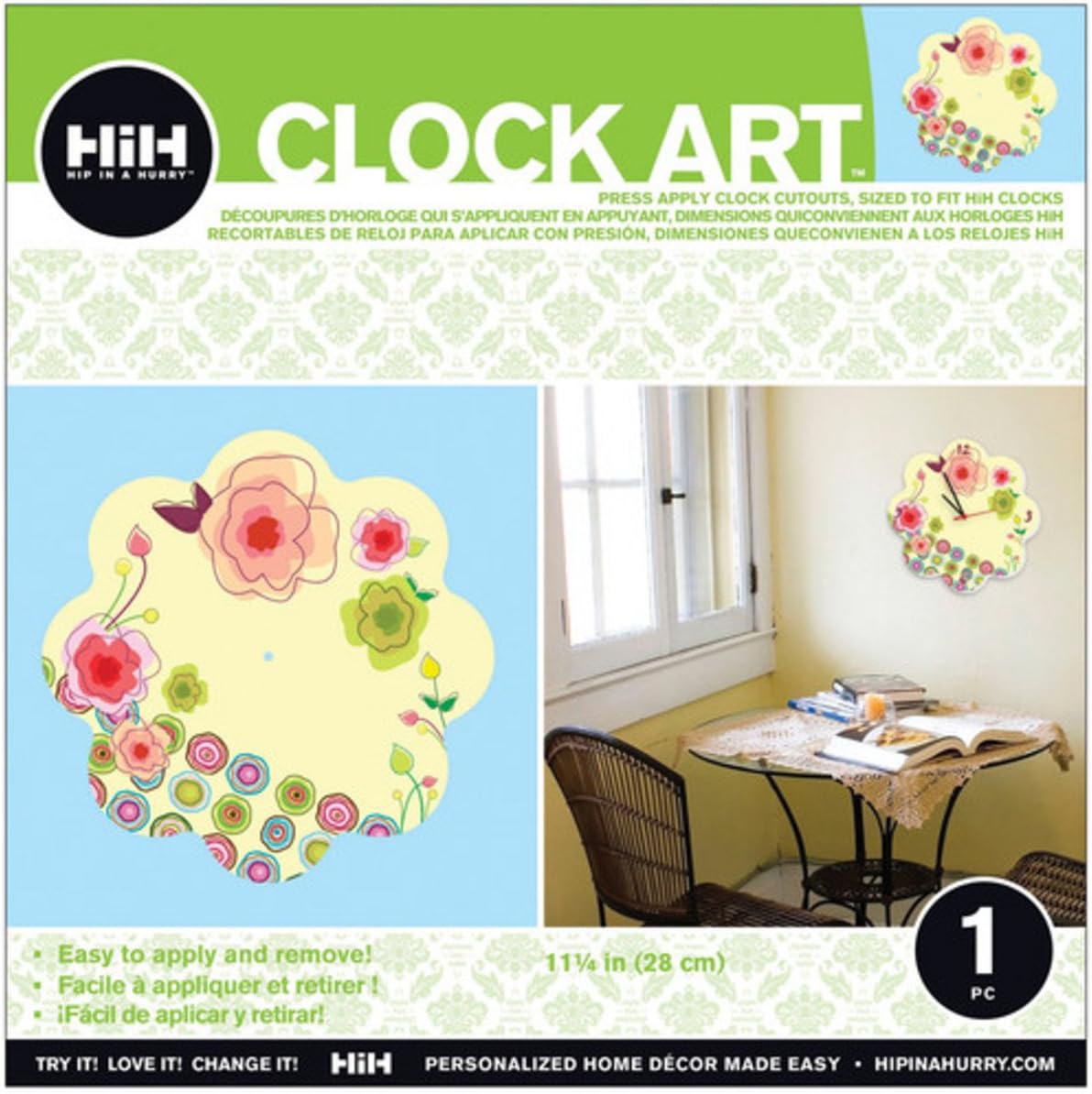 Hip In A Hurry 3D Decor Clock Art 11 Inch - Hearts